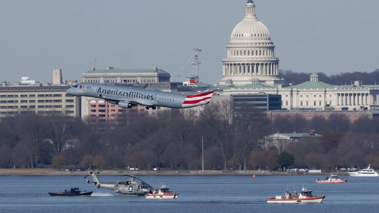 Tragic Midair Collision Near Washington D.C. Between American Airlines Jet and Army Helicopter